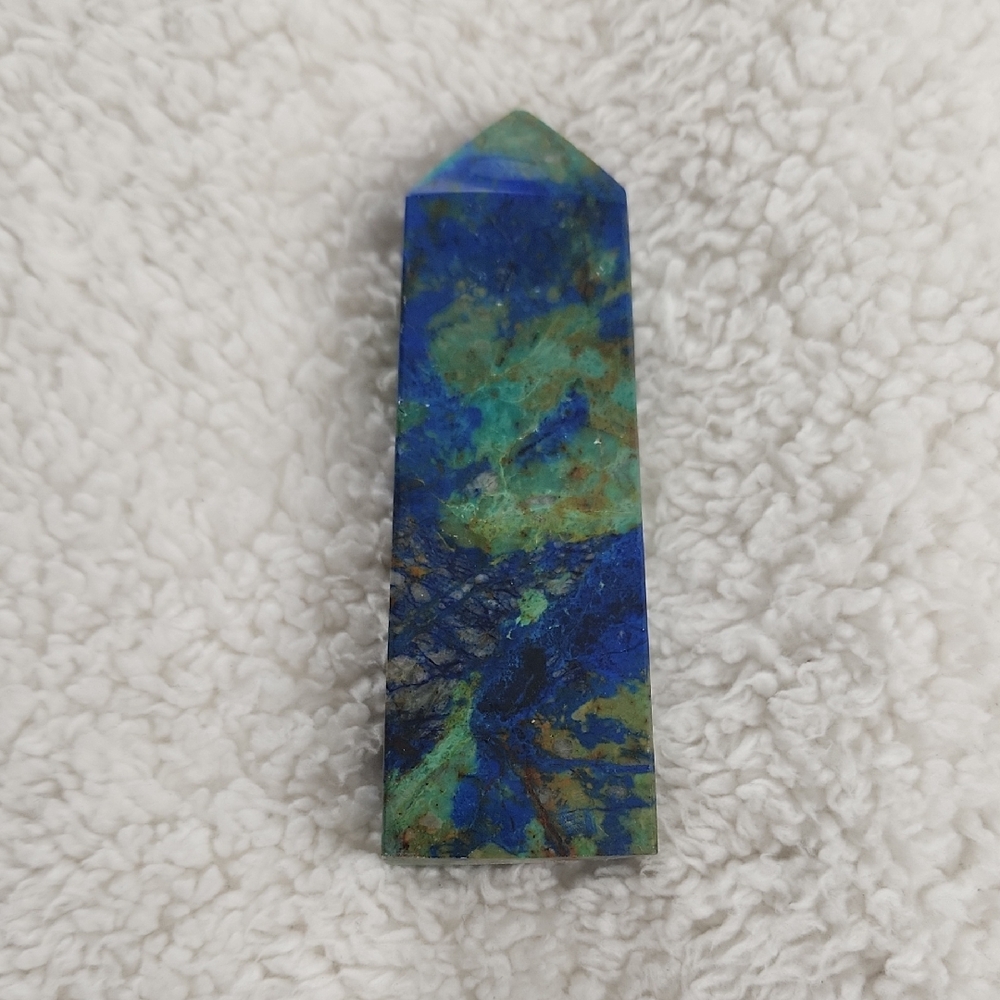 Azurite Chrysocolla Blue Green Stone Crystal Tower